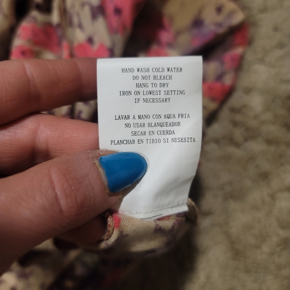 EUC As You Wish By Macy's Boho Ruffled Belted Floral Dress Size Medium - Picture 5 of 6